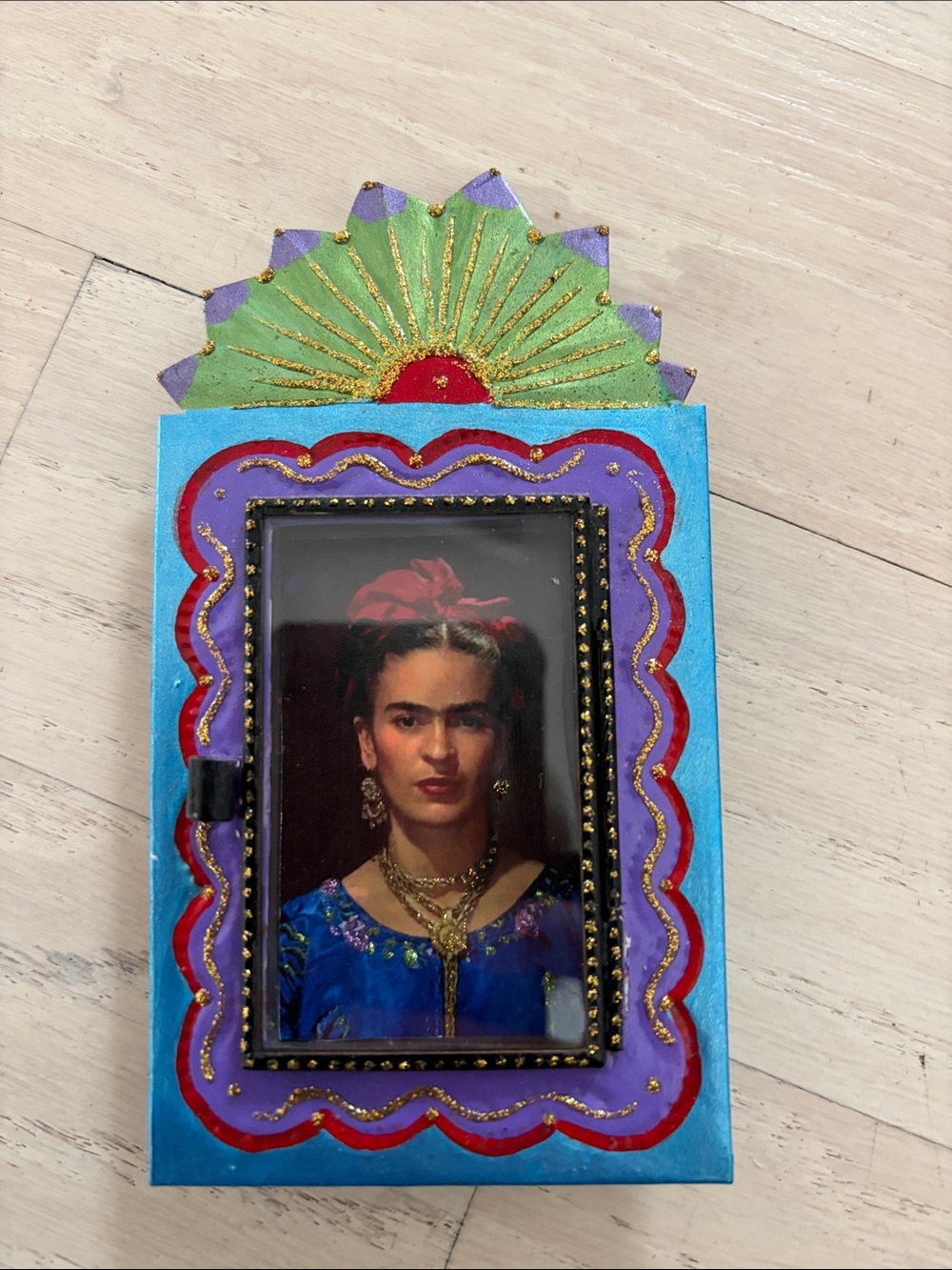 Friday Khalo hand painted Mexican shadow box - Nicho